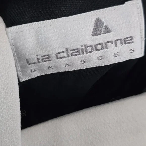 Vintage 1990's Liz Claiborne Black White Midi with Criss Cross Back, Sz 8 - Picture 9 of 9